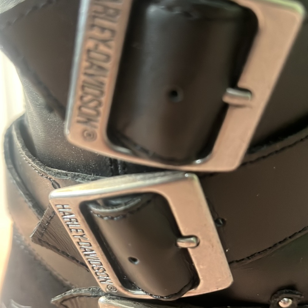 Black Leather Buckle Boots - Picture 3 of 7